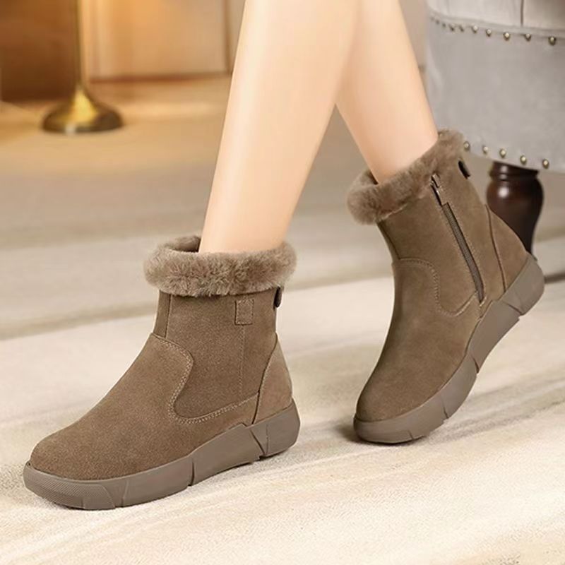 Liorah - Bottines pour Femme à Talon Plat avec Doublure Chaude en Polaire
