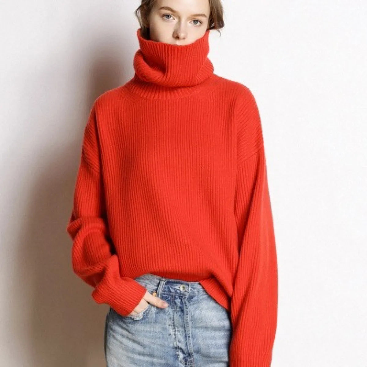 Élodie - Pull Oversize à Col Roulé Élégant et Confortable