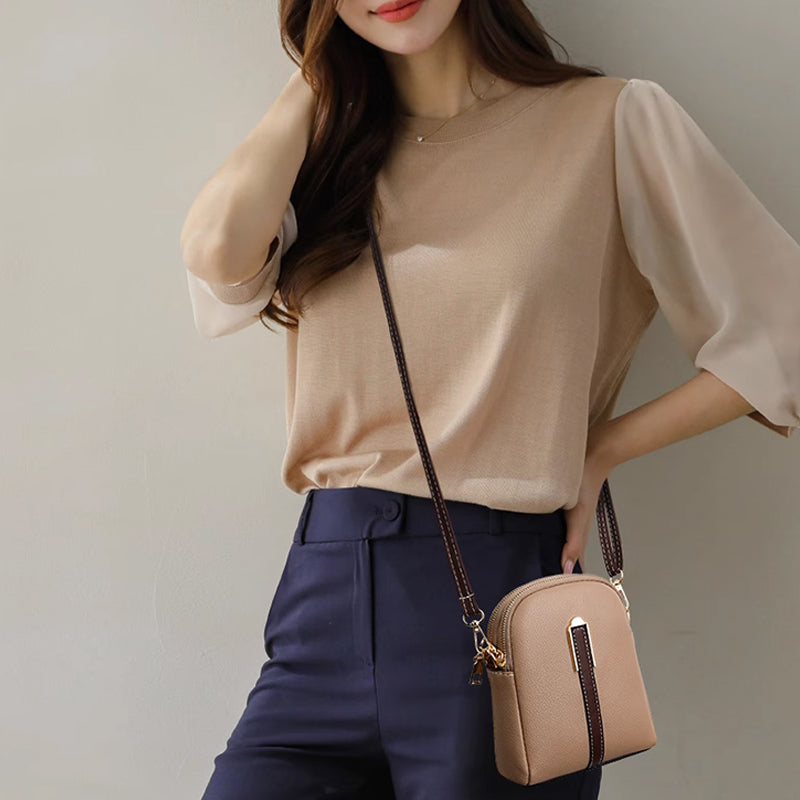 Sac en cuir élégance à blocs de couleurs de luxe