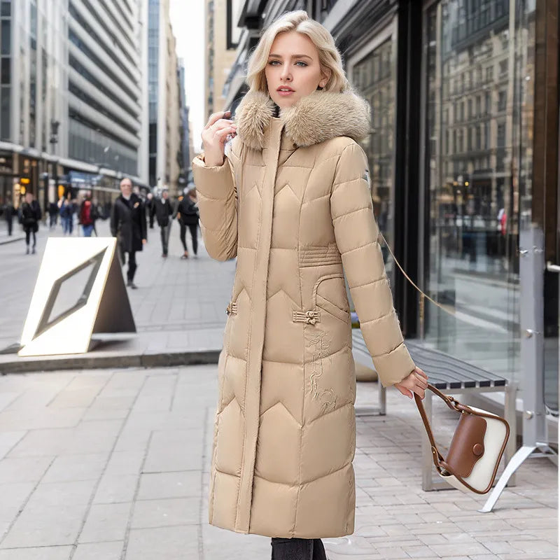 Manteau d'Hiver Élégant Long Enveloppant