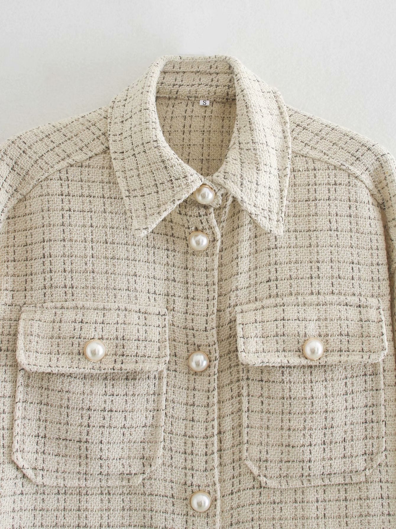 Manteau Élégance Perle - Veste pour femmes avec boutons décoratifs en perles