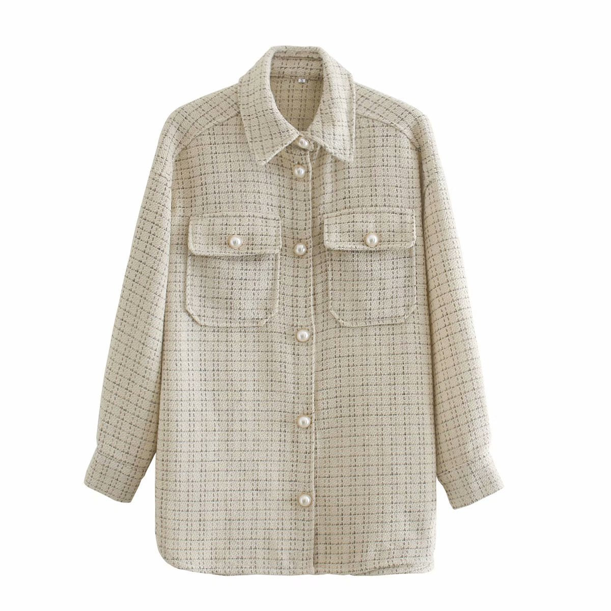 Manteau Élégance Perle - Veste pour femmes avec boutons décoratifs en perles