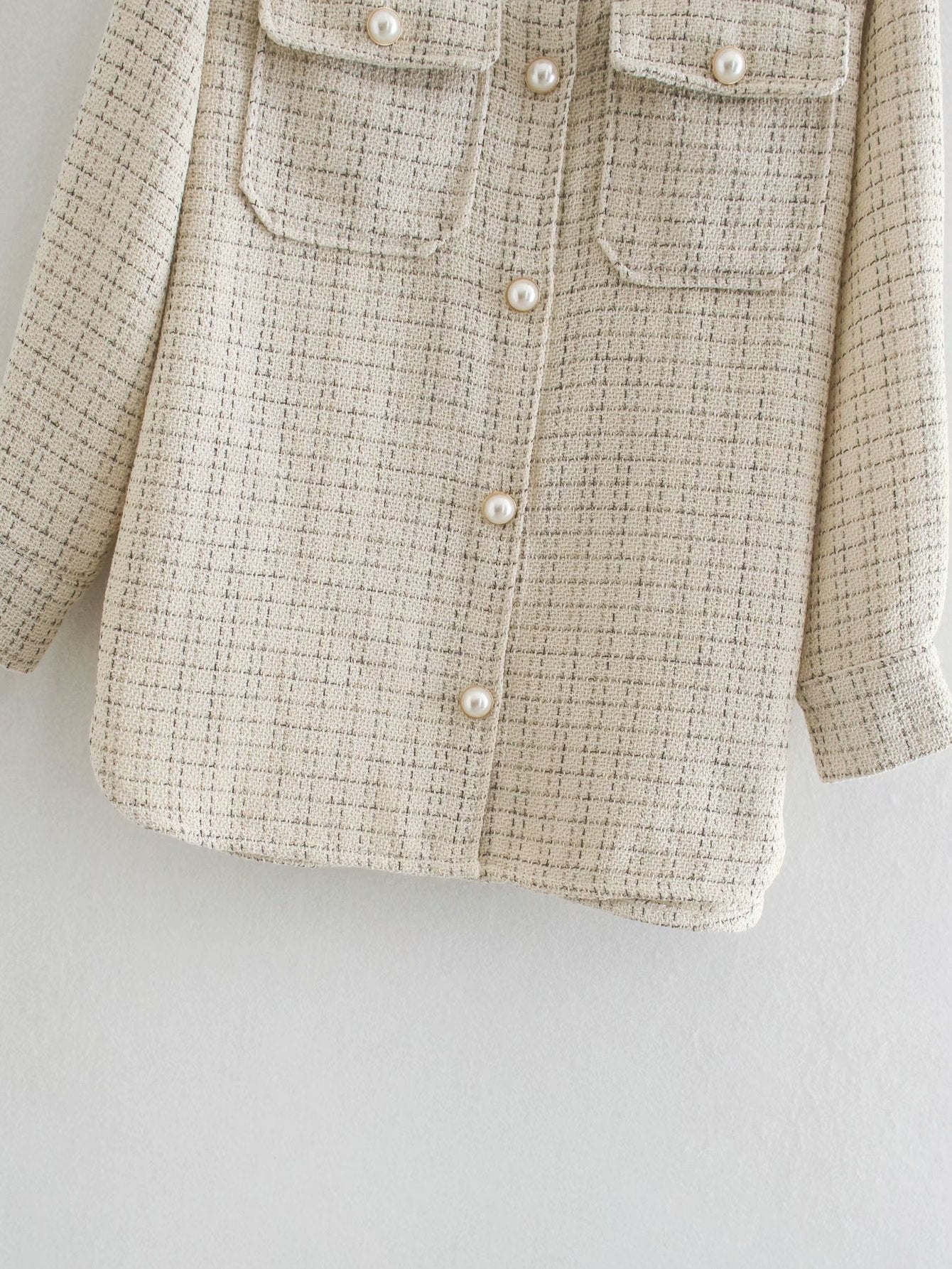 Manteau Élégance Perle - Veste pour femmes avec boutons décoratifs en perles