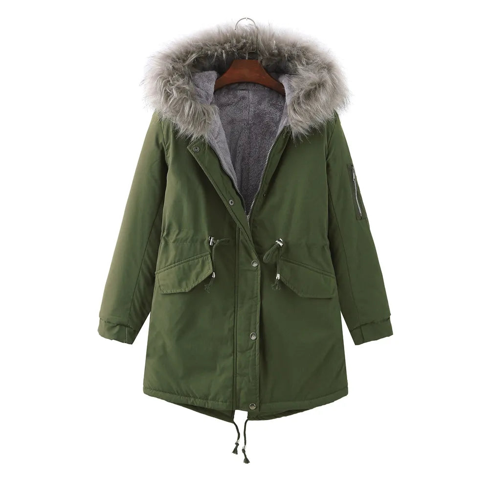 Manteau d'Hiver Luxe Doublé en Fleece avec Isolation Epaisse