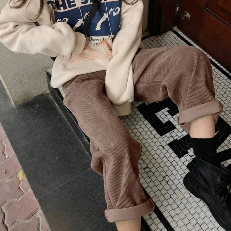 Pantalon en velours côtelé féminin Marlowe de Luxe