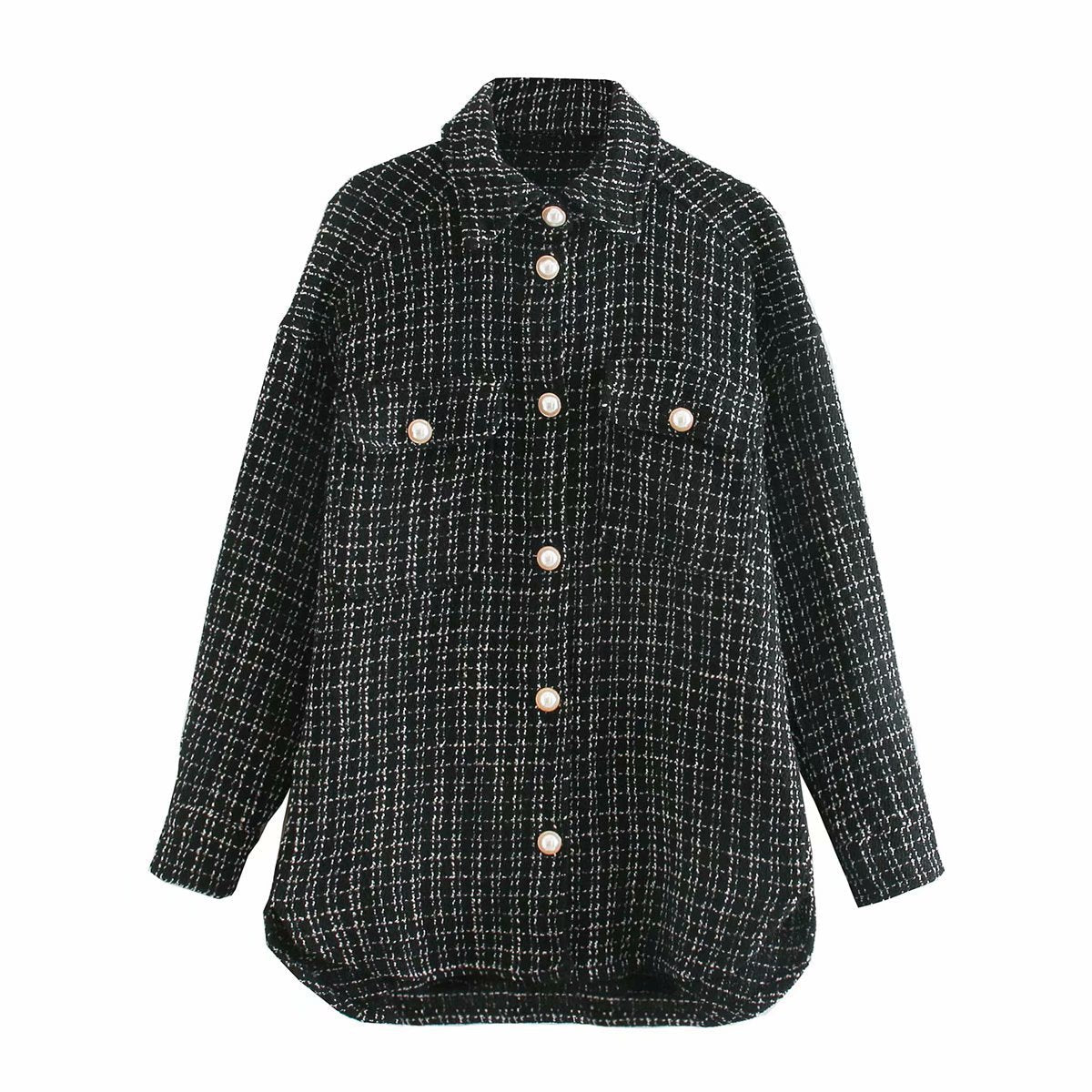 Manteau Élégance Perle - Veste pour femmes avec boutons décoratifs en perles