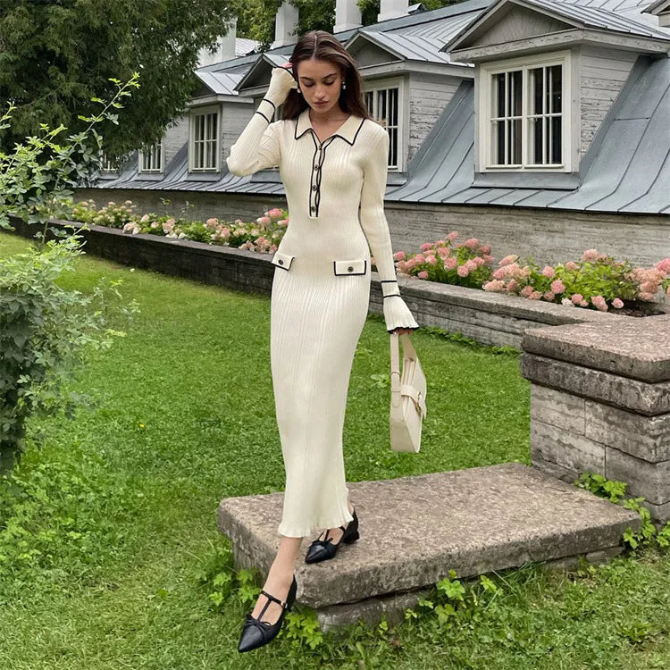Sophie - Élégante robe en tricot avec volants raffinés