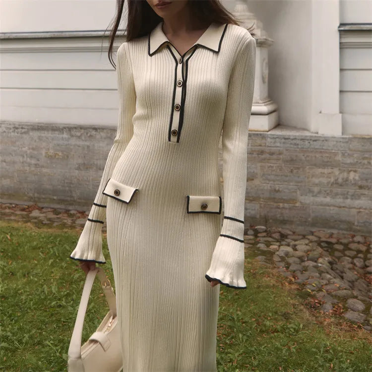 Sophie - Élégante robe en tricot avec volants raffinés