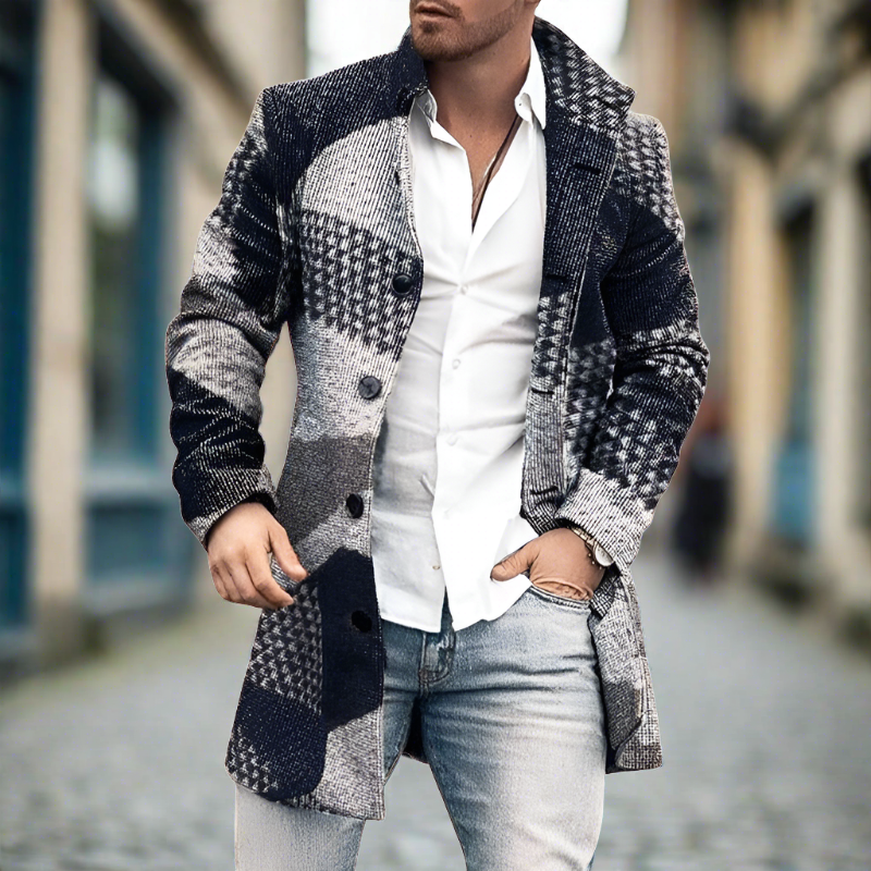 Manteau en laine haut de gamme avec col rabattu - Élégance intemporelle