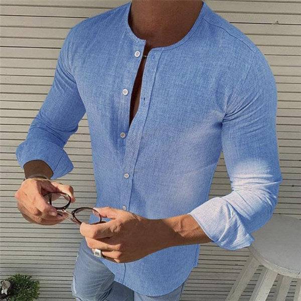 Chemise homme en coton premium à manches longues élégante et raffinée