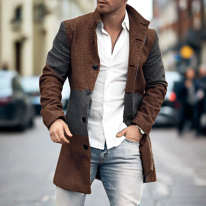 Manteau en laine haut de gamme avec col rabattu - Élégance intemporelle