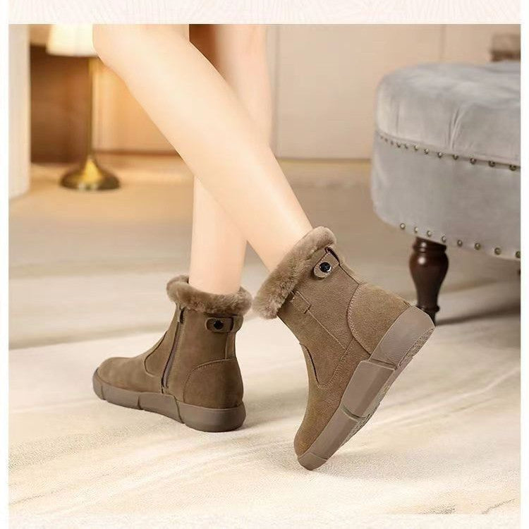 Liorah - Bottines pour Femme à Talon Plat avec Doublure Chaude en Polaire