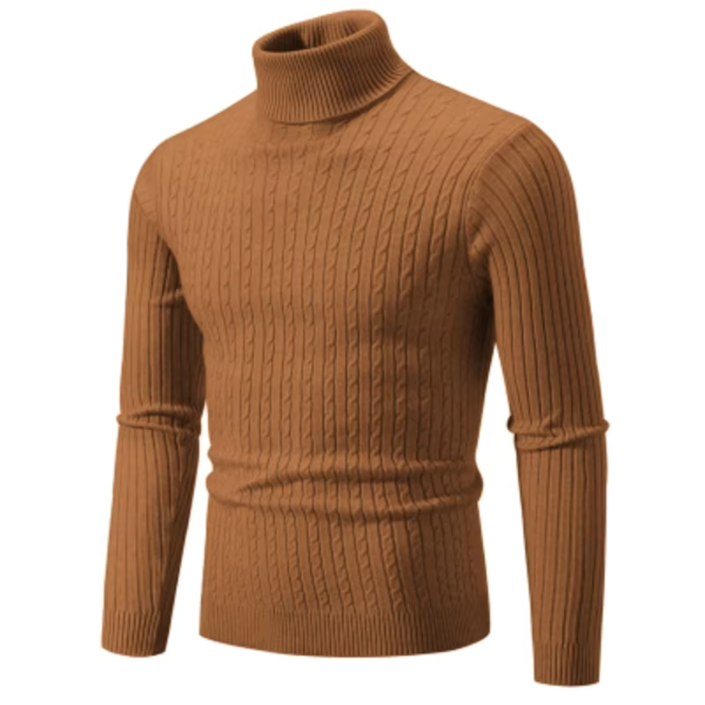 ChaleurLuxe - Pull en maille à col roulé ultra chaud et confortable