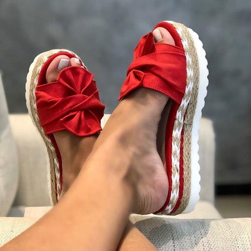 Sandales Orthopédiques Luxe à Nœuds - Confort Élégant pour Pieds Sensibles
