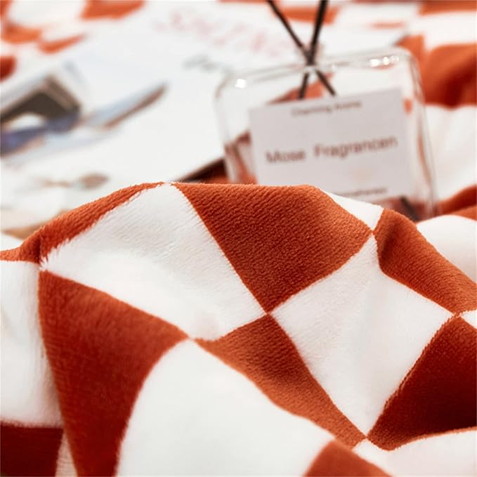 Plaid en polaire luxe à motif écossais, épais et douillet