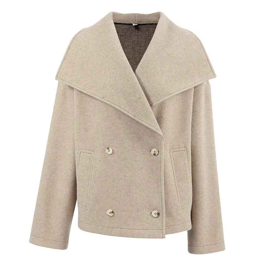 Manteau Élégance – Veste Longue à Manches Pleines en Couleur Unie