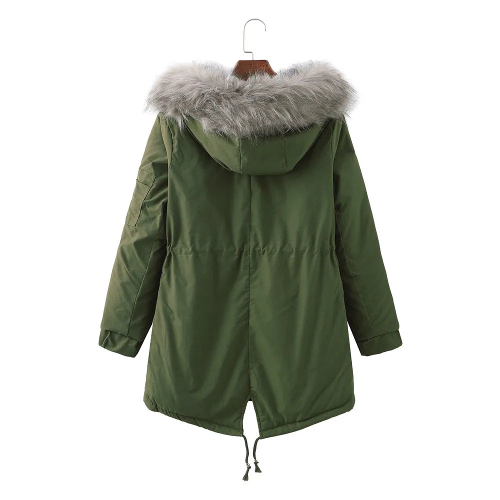Manteau d'Hiver Luxe Doublé en Fleece avec Isolation Epaisse