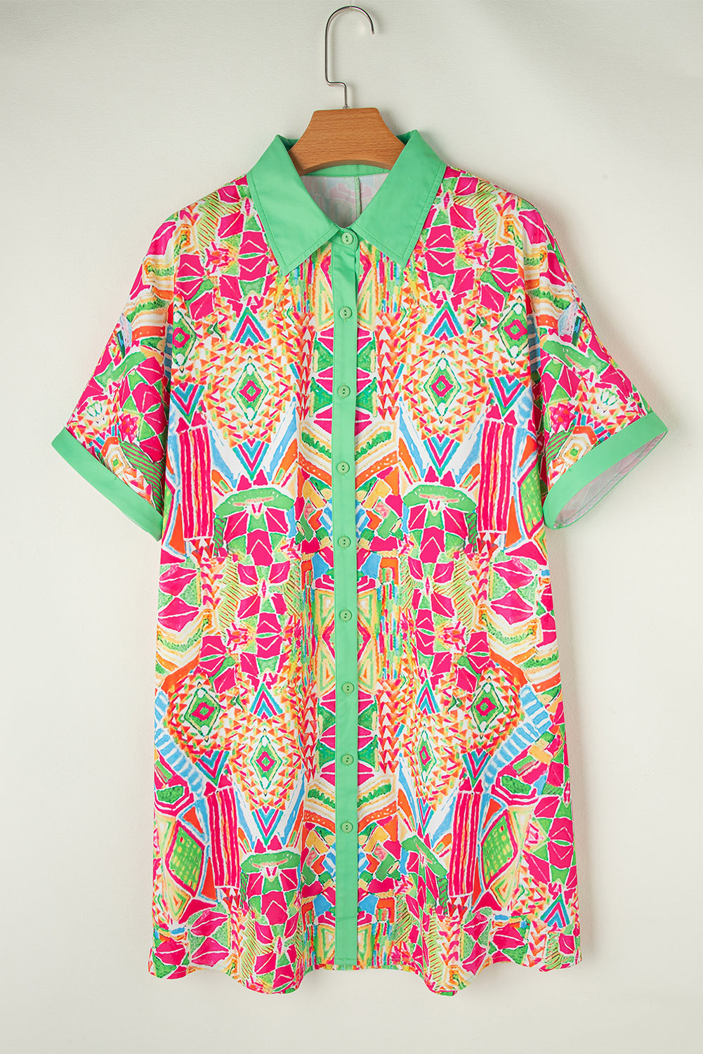 Luxe Élégance - Robe à manches courtes avec motif géométrique sophistiqué