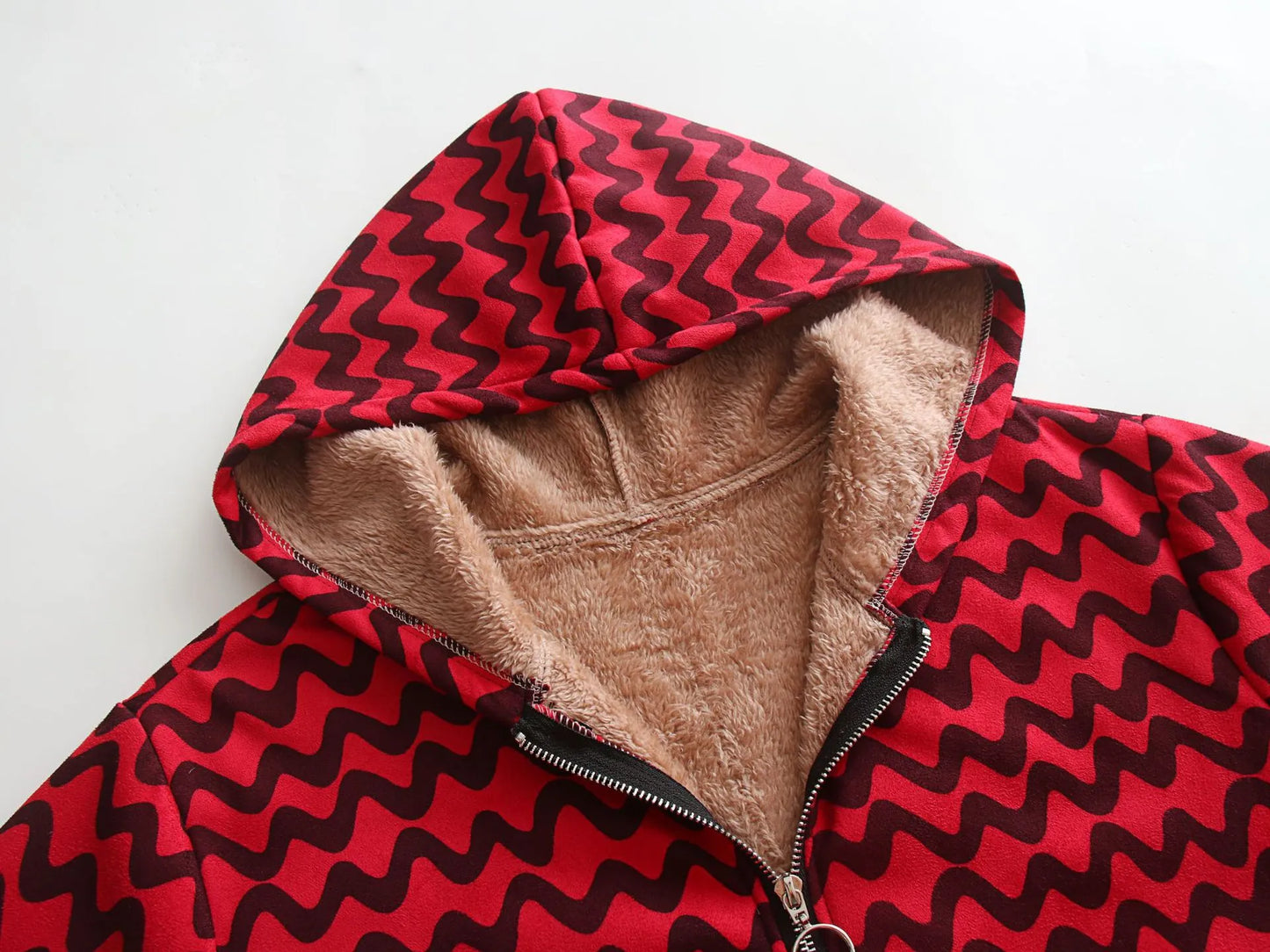 Manteau Élégant à Capuche Doublé en Fleece - Modèle Parisien