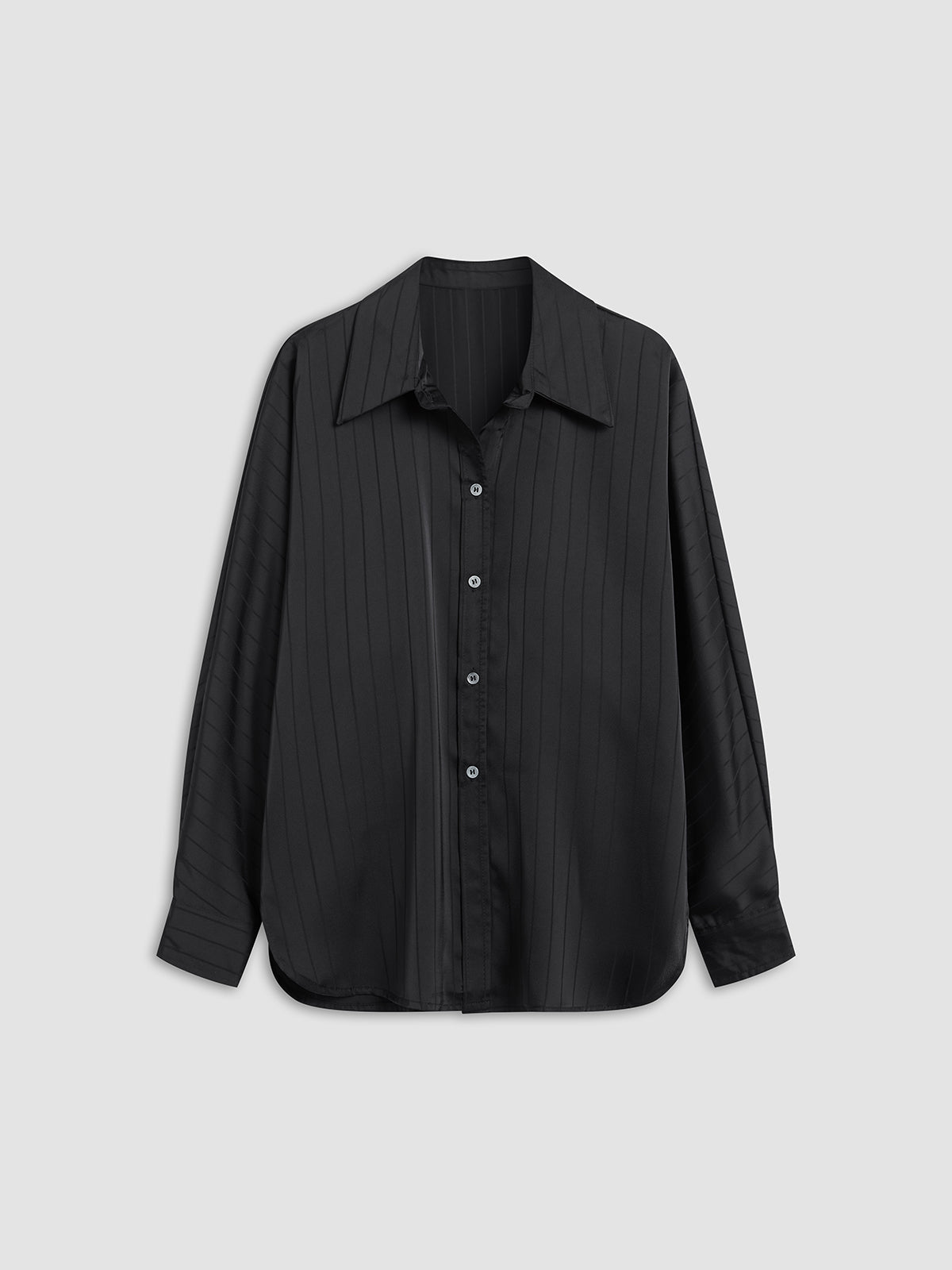 Eloise - Chemise élégante à col haut et boutons, coupe oversize