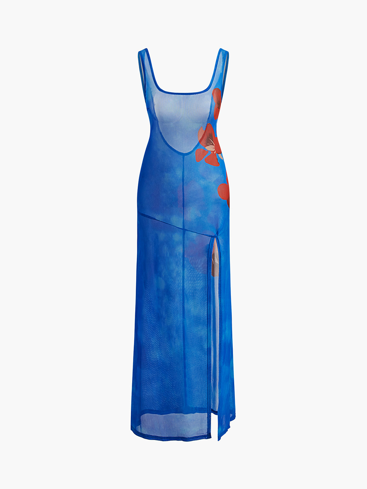 Robe Élégance Fleurie à Coupe Cintrée, Décolleté Dos Nu et Fente Divine