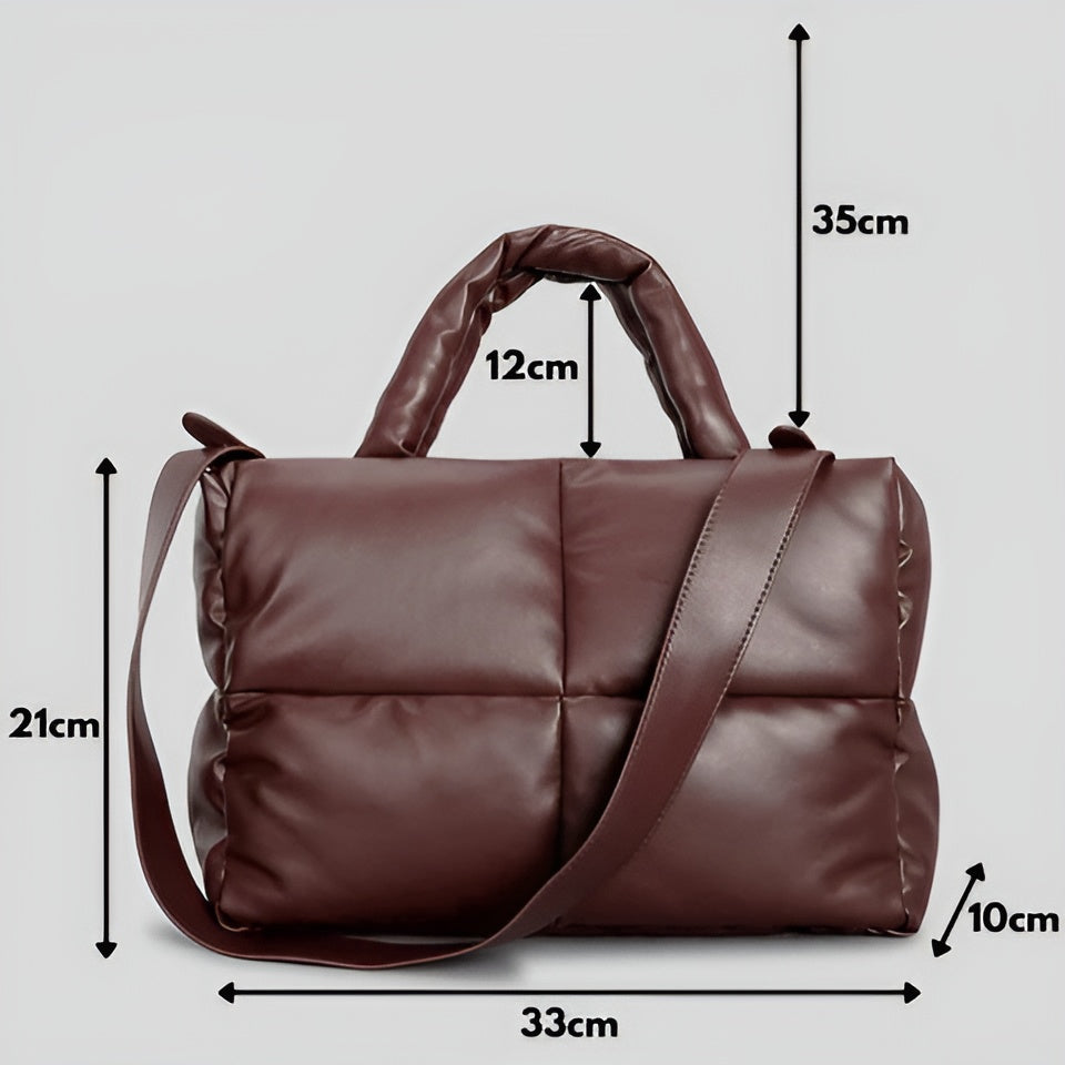 Sac Emily Élégant en Cuir Matelassé Multifonction avec Bandoulière Polyvalente