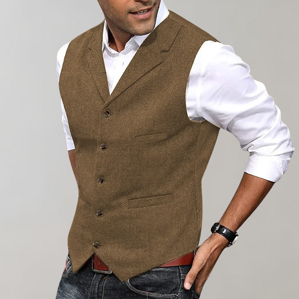 Luxe Élégance - Gilet de cérémonie ajusté avec poches raffinées