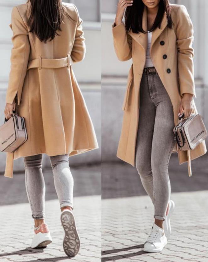 Eloise - Manteau Élégant Long Femme avec Fermeture Boutonnée Frontale