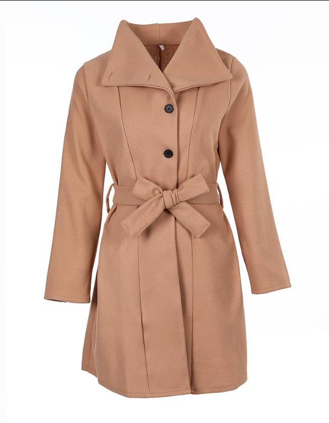 Eloise - Manteau Élégant Long Femme avec Fermeture Boutonnée Frontale