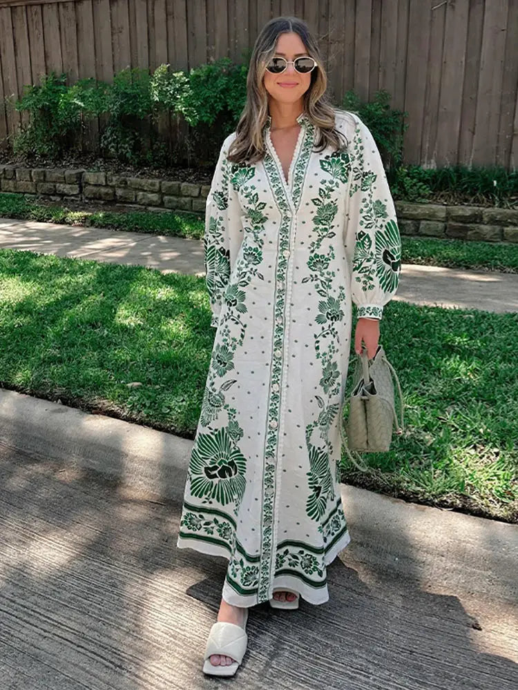 Sophia - Raffinement ultime en robe verte tendance