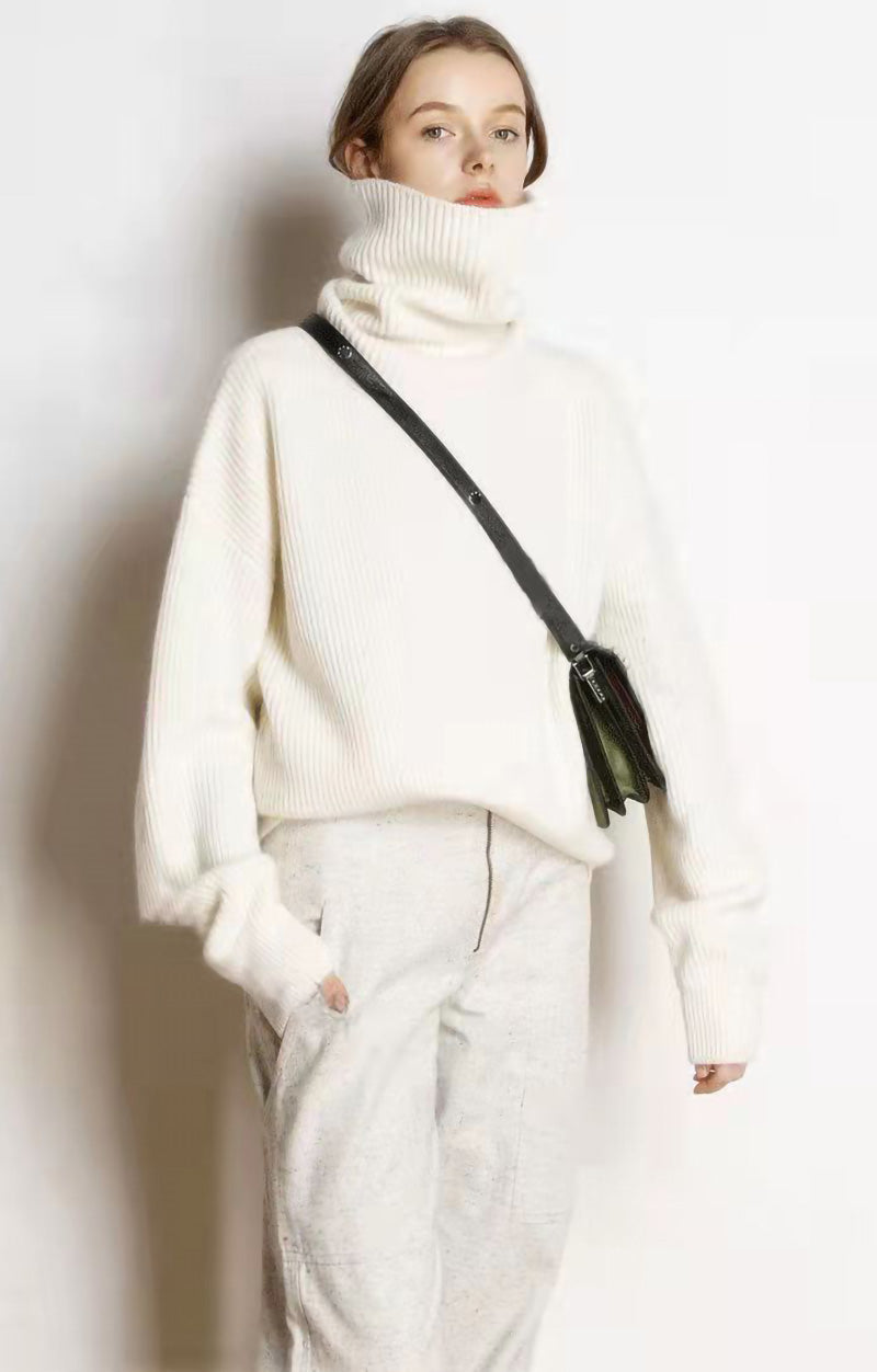 Élodie - Pull Oversize à Col Roulé Élégant et Confortable