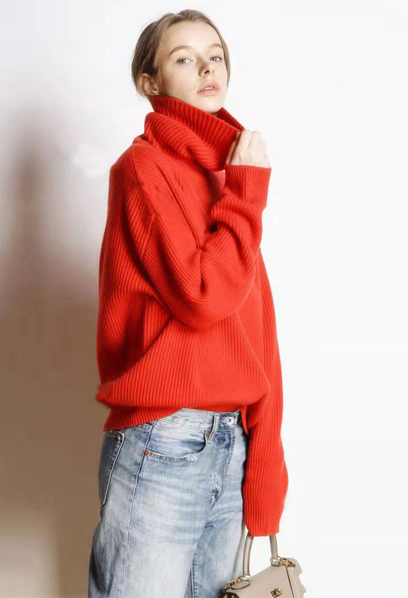 Élodie - Pull Oversize à Col Roulé Élégant et Confortable