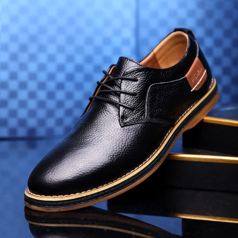 Luxe Urbain - Chaussures Oxford en cuir véritable pour homme