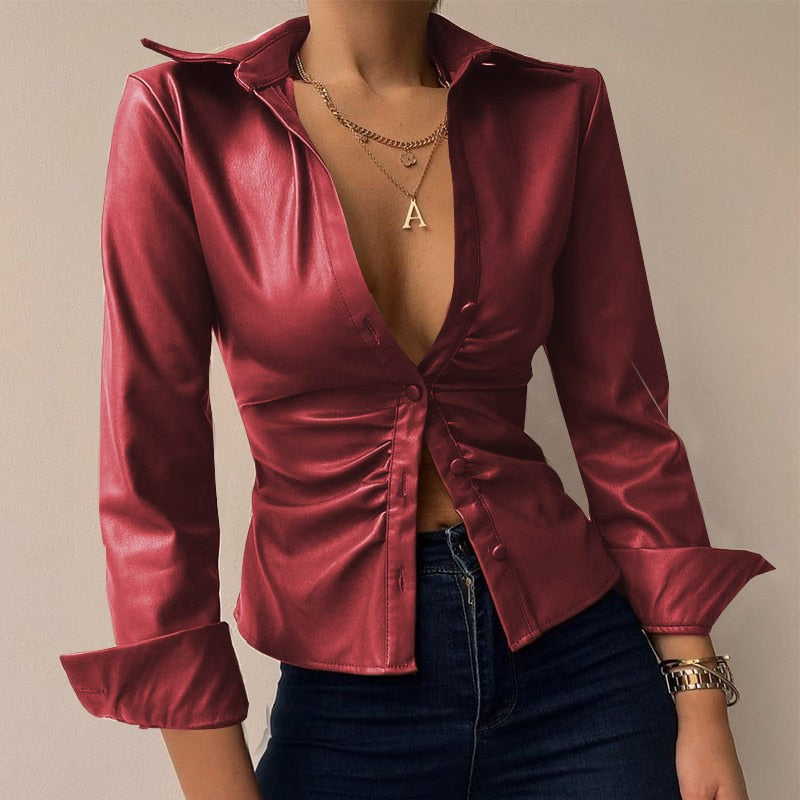 LuxePure - T-shirt féminin à manches longues en opale