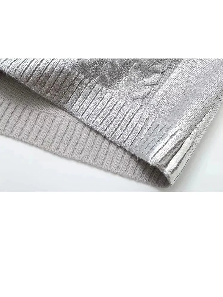 Elora - Sweat en tricot oversize à torsades