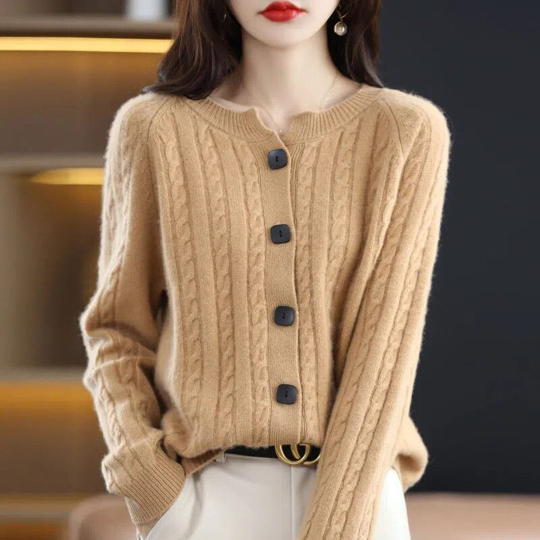 LuxePure - Gilet en laine mérinos ultra-douce pour femme, modèle à boutons, chaud et élégant
