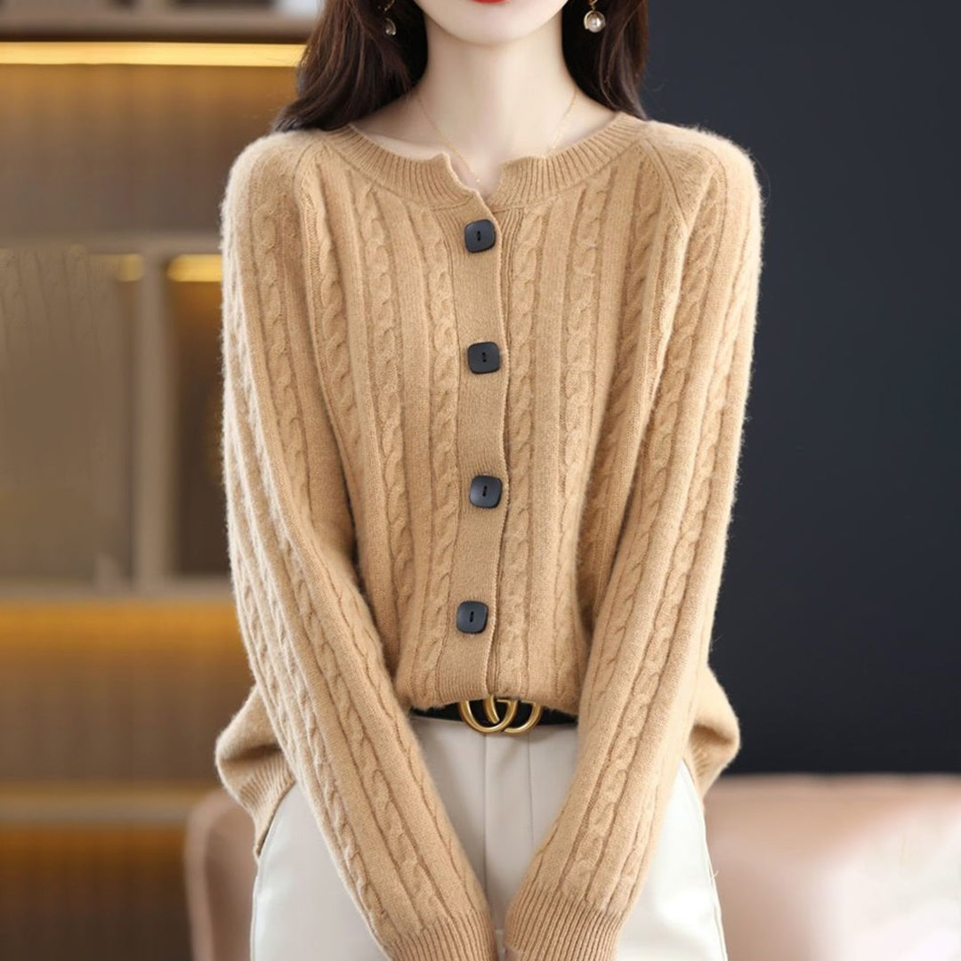 LuxePure - Gilet en laine mérinos ultra-douce pour femme, modèle à boutons, chaud et élégant