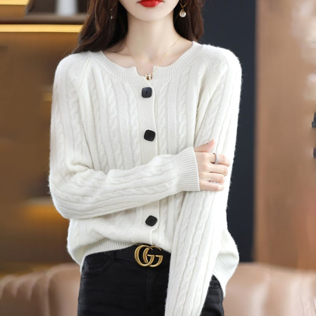 LuxePure - Gilet en laine mérinos ultra-douce pour femme, modèle à boutons, chaud et élégant