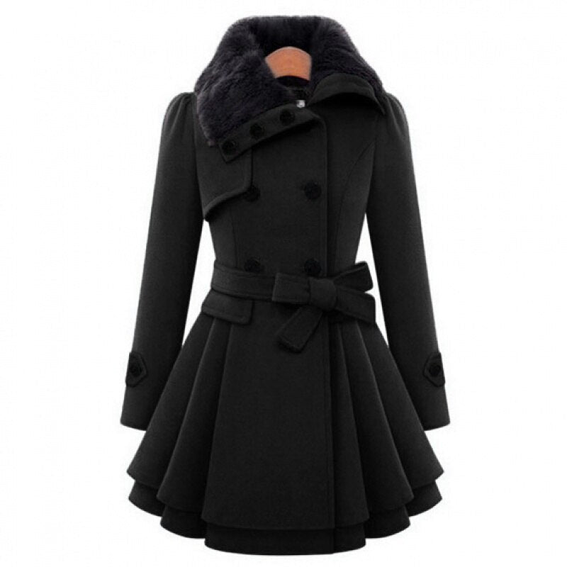 Oslo - Manteau raffiné avec col en fausse fourrure luxueuse