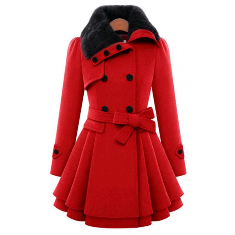 Oslo - Manteau raffiné avec col en fausse fourrure luxueuse