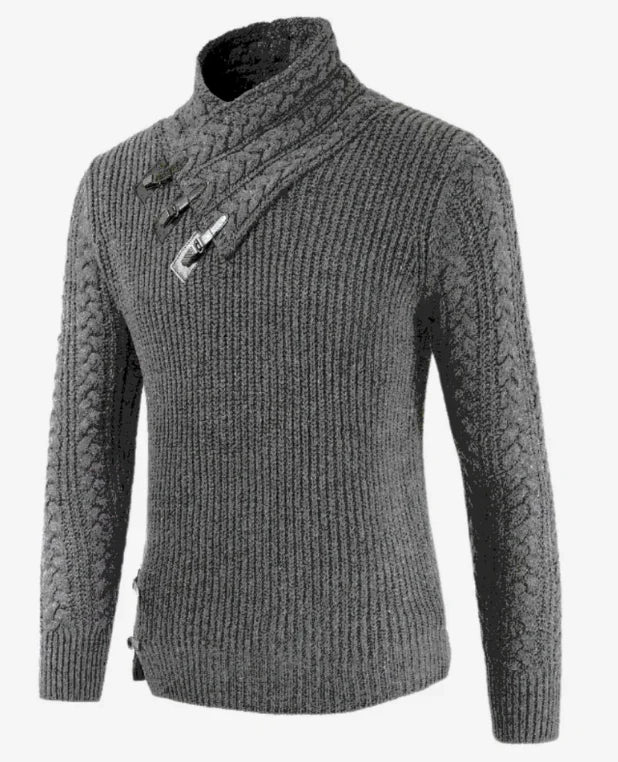 Léo - Pull haut de gamme à col roulé en laine pour homme
