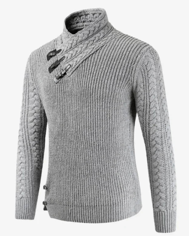Léo - Pull haut de gamme à col roulé en laine pour homme