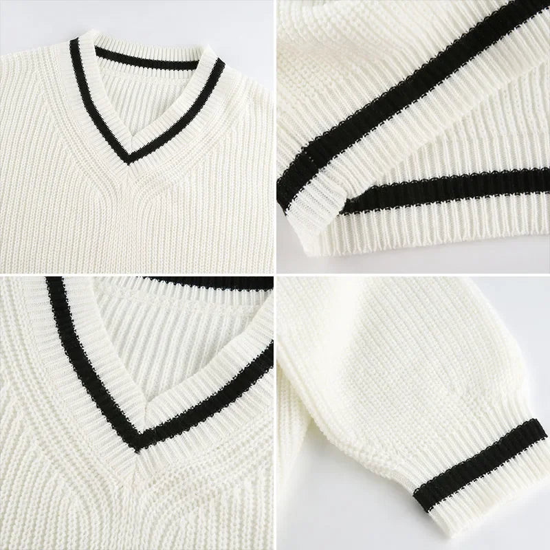 Luxe Étoile - Pull Élégant pour Femme à Manches Longues et Décolleté en V