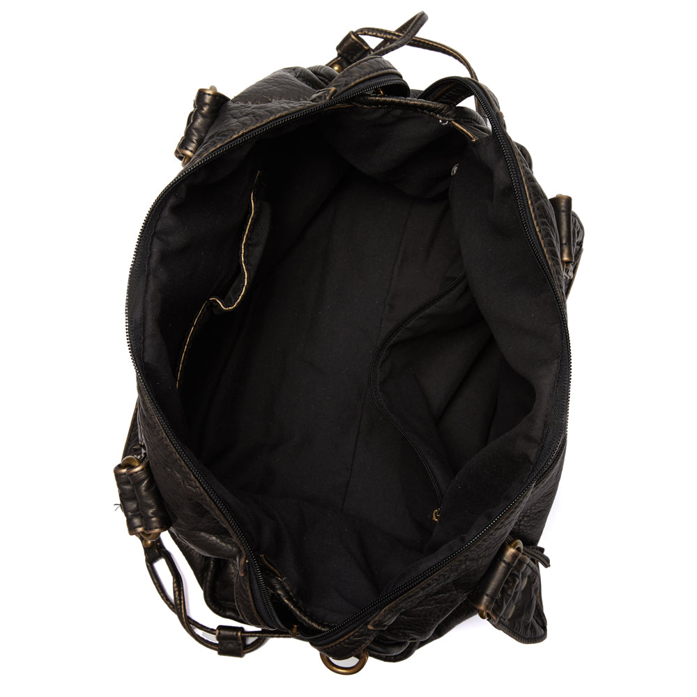 Sac à Main Élégant en Cuir Noir pour les Études - Collection Lumina