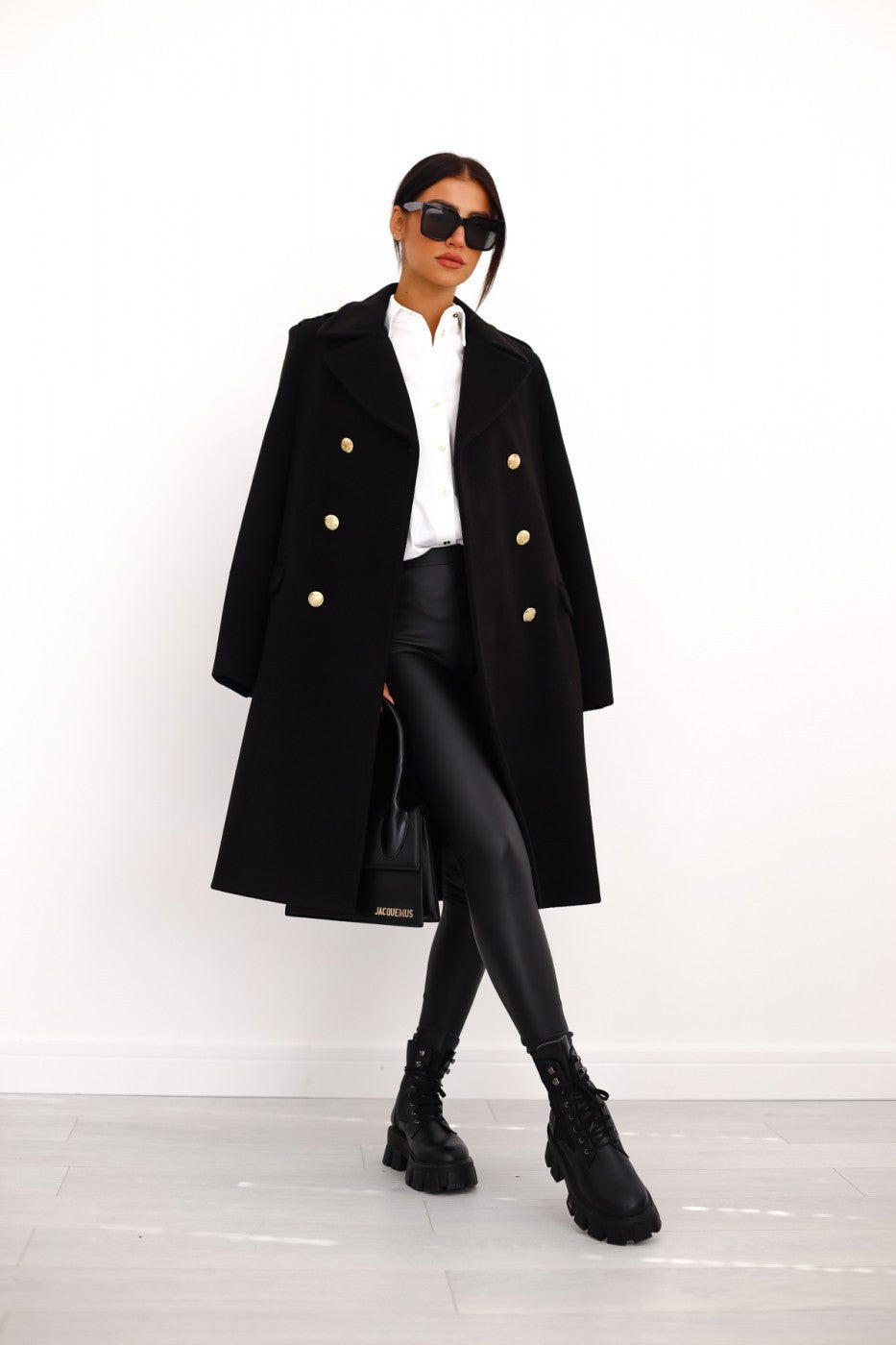 Manteau en laine à double boutonnage Élégance d'Hiver pour femme