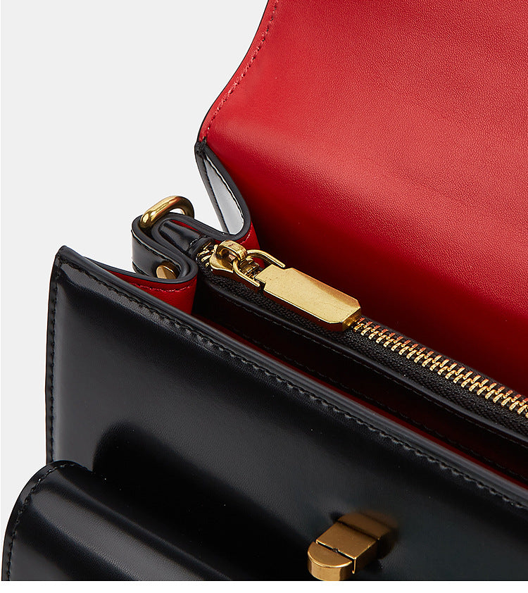 Sac à Bandoulière Vernis Noir Erin Élégance Suprême