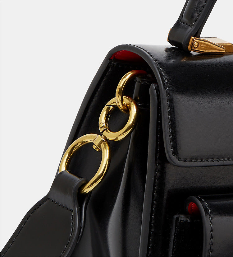 Sac à Bandoulière Vernis Noir Erin Élégance Suprême
