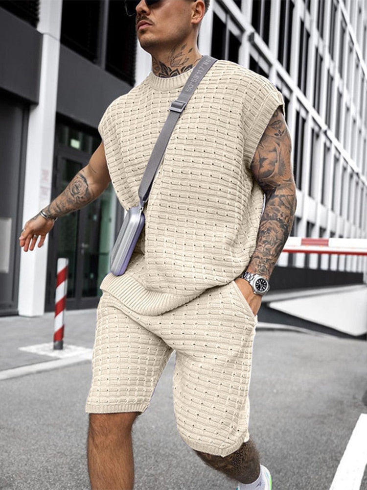 Ensemble de détente en maille de luxe pour homme pour la saison estivale