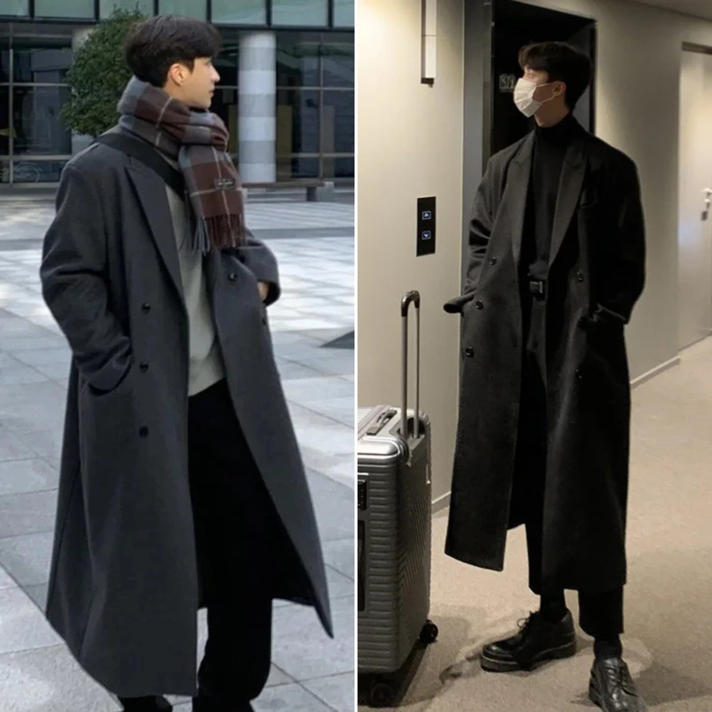 Manteau en laine élégante pour homme - Long modèle haut de gamme