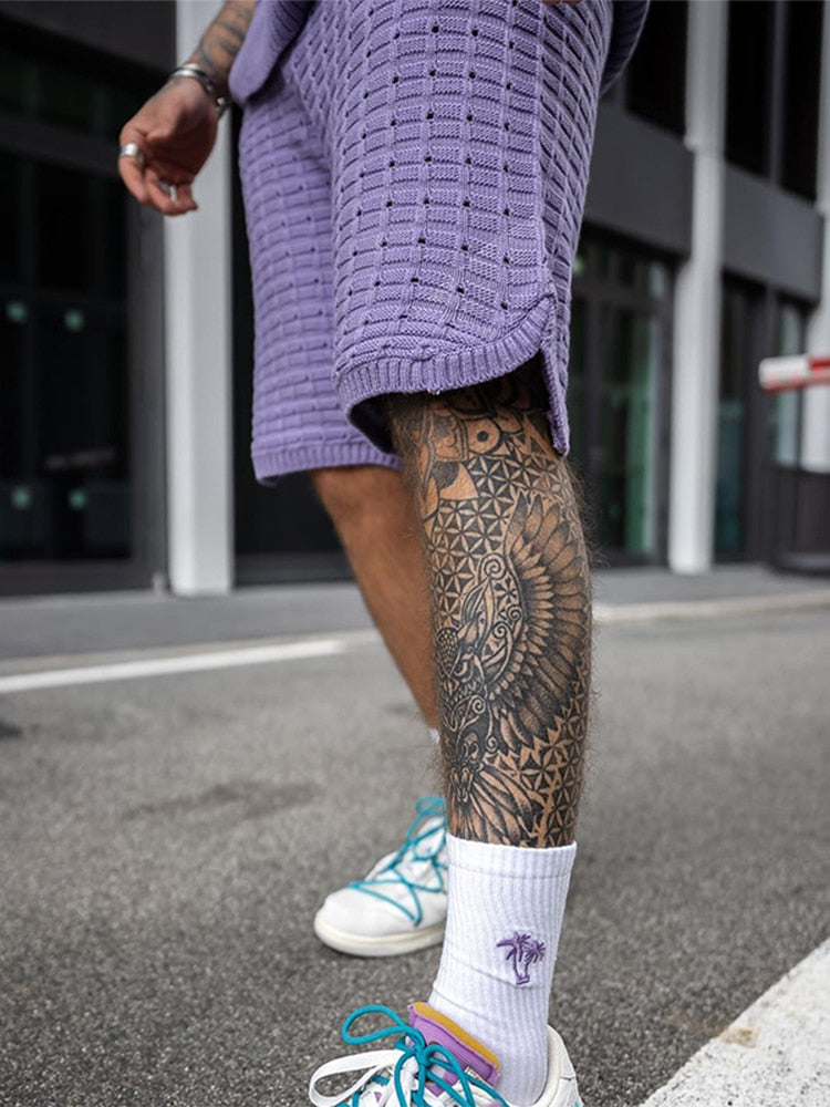 Ensemble de détente en maille de luxe pour homme pour la saison estivale